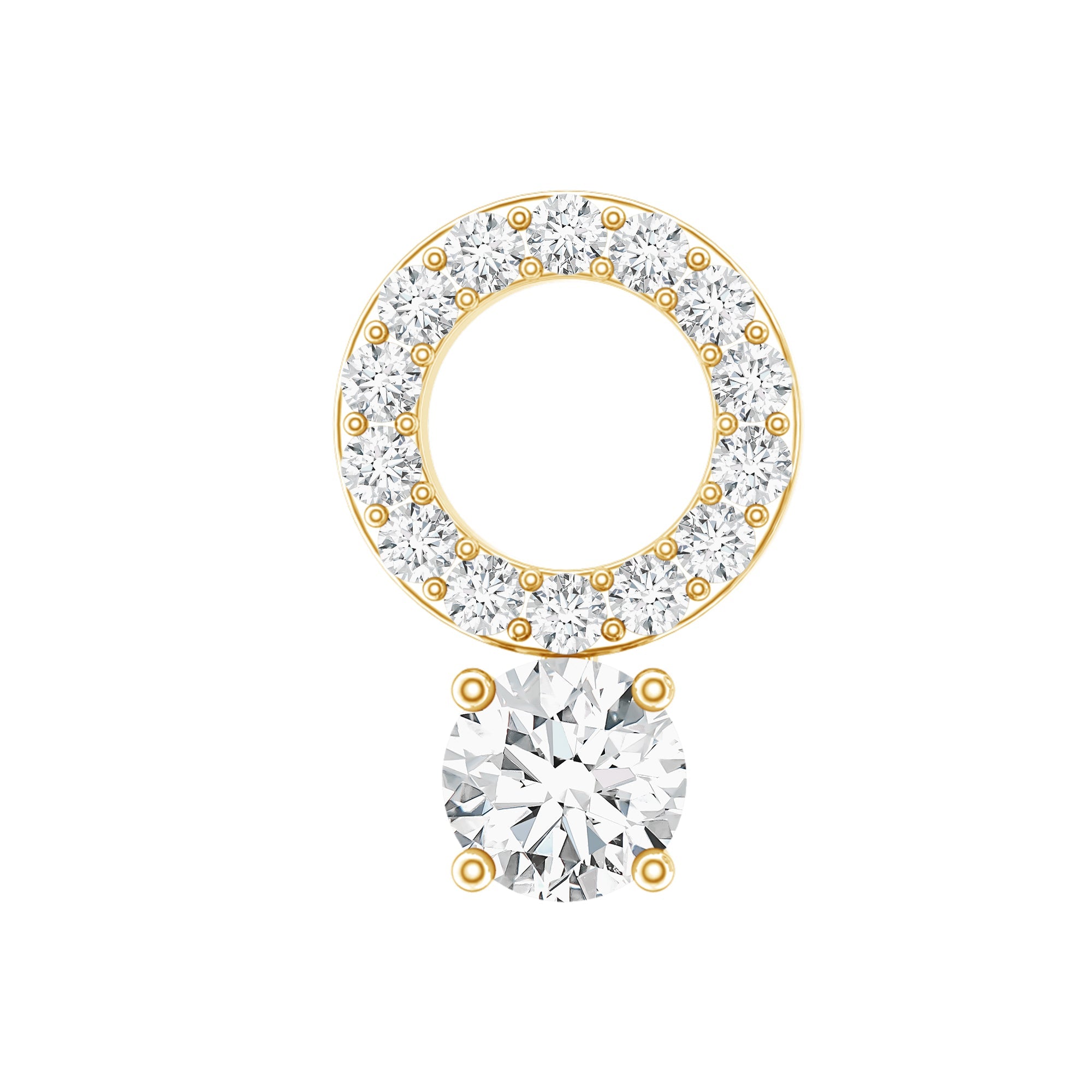 Certified Moissanite Open Circle Cartilage Earring for Women