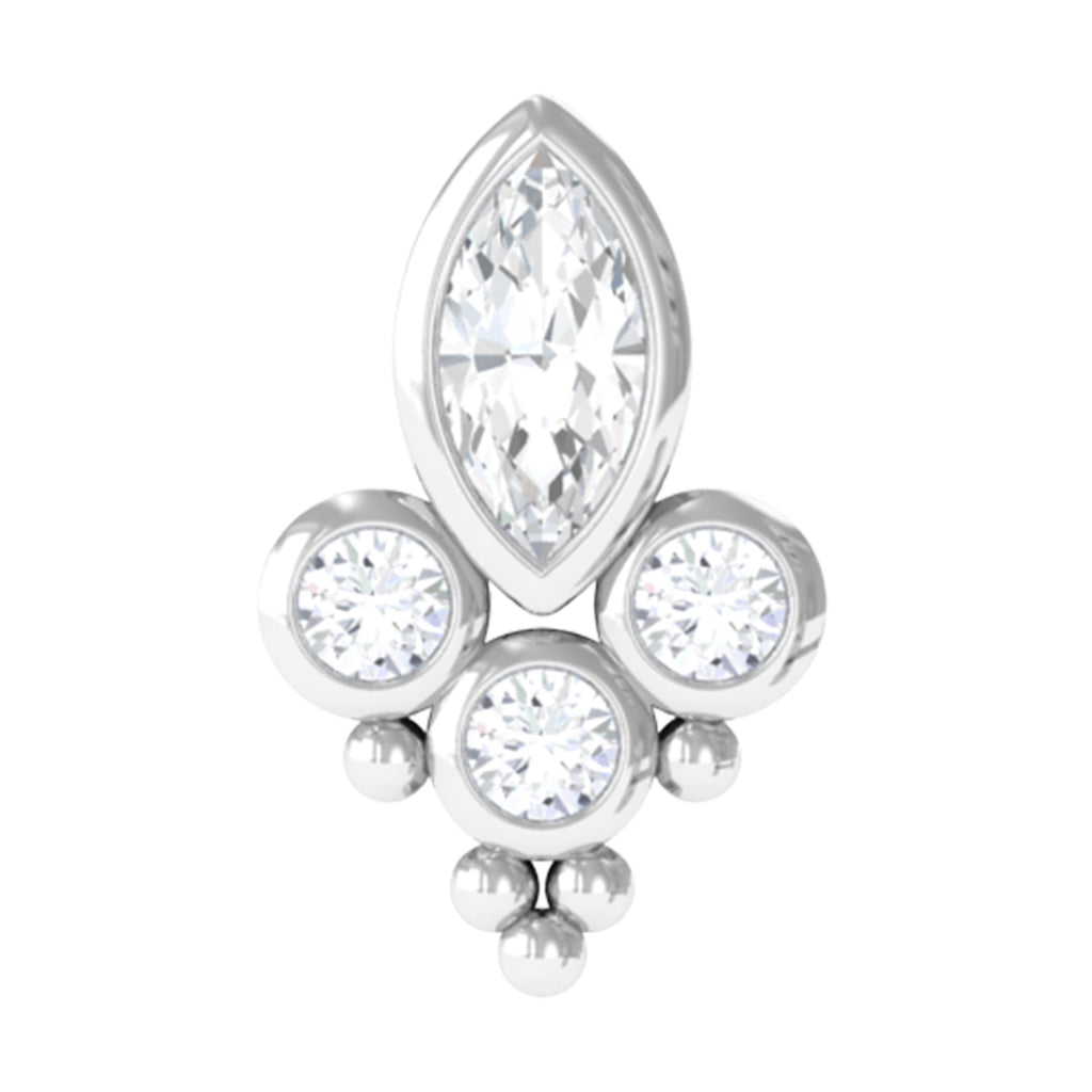 Bezel Set Moissanite Designer Earring for Conch Piercing