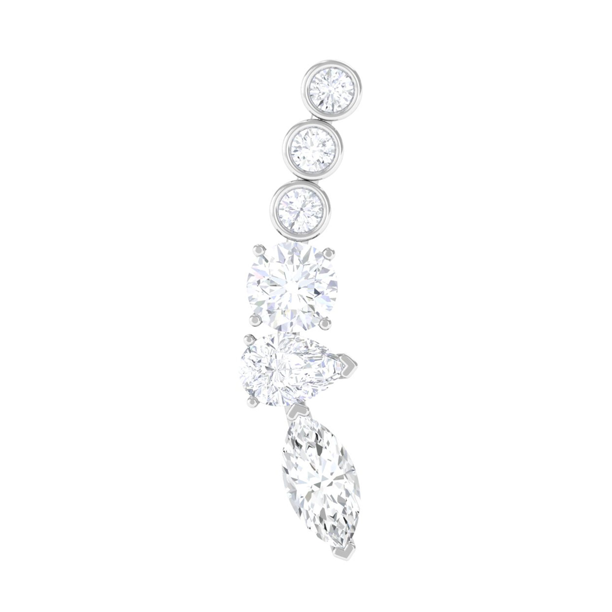 Certified Moissanite Designer Crawler Earring
