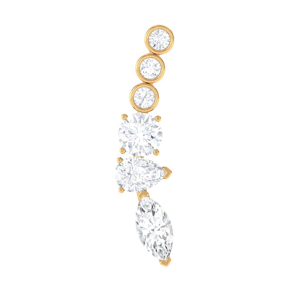 Certified Moissanite Designer Crawler Earring