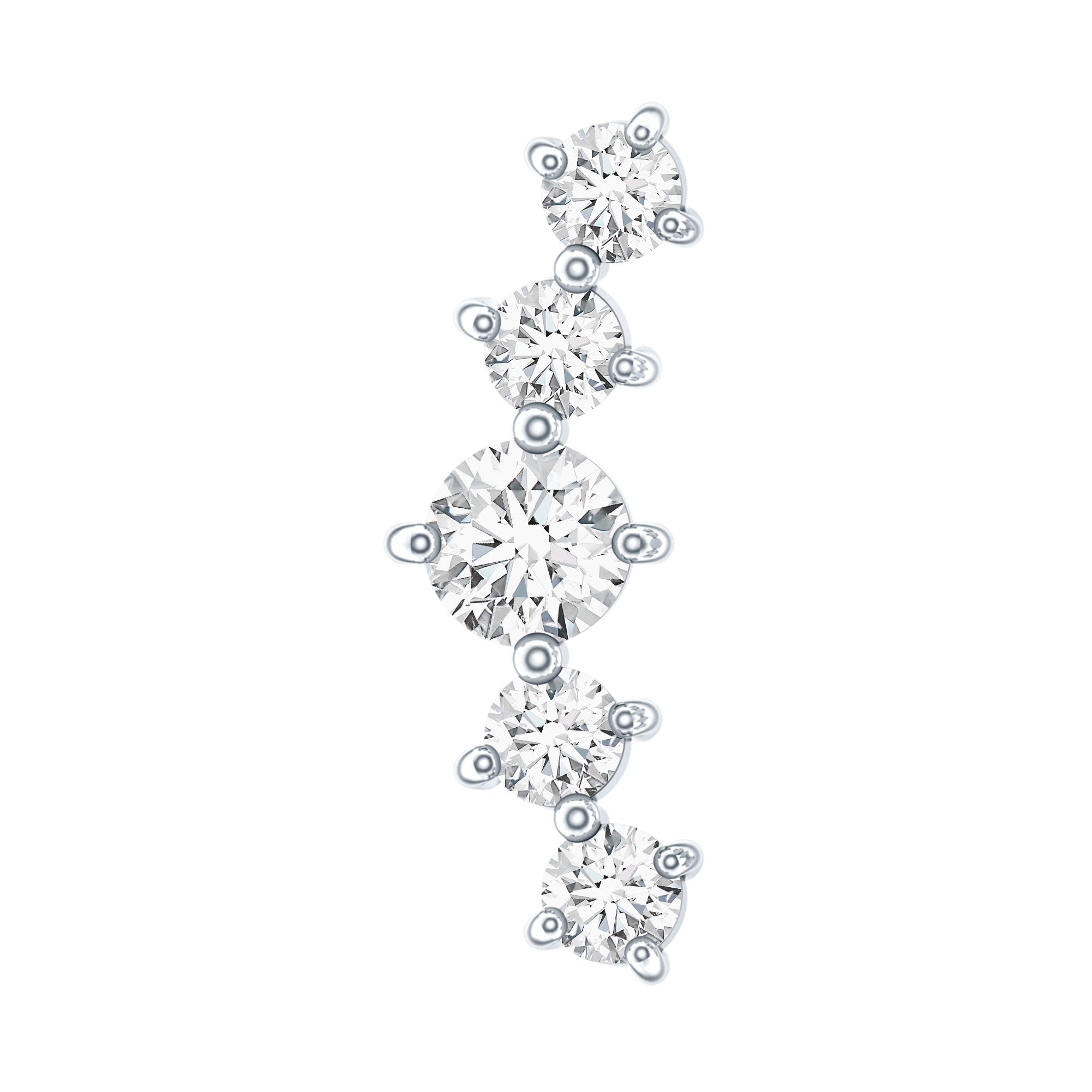 Graduated Style Diamond Crawler Earring for Women