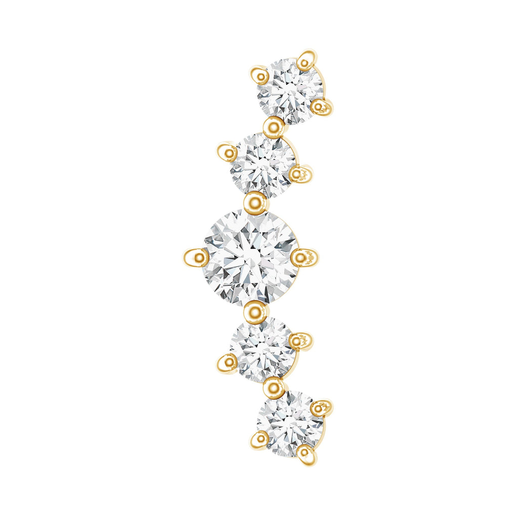 Graduated Style Diamond Crawler Earring for Women
