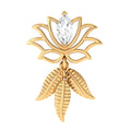 Marquise Moissanite Lotus Drop Earring for Cartilage Piercing