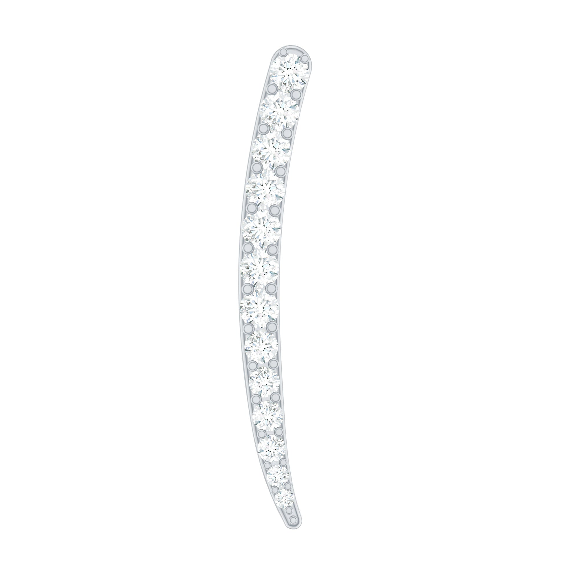 Minimalist Moissanite Curved Climber Earring