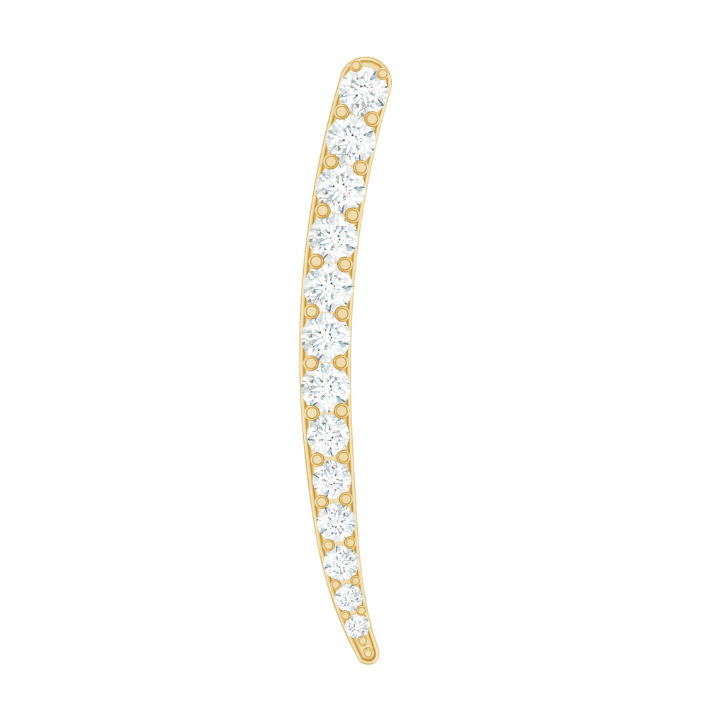 Minimalist Moissanite Curved Climber Earring