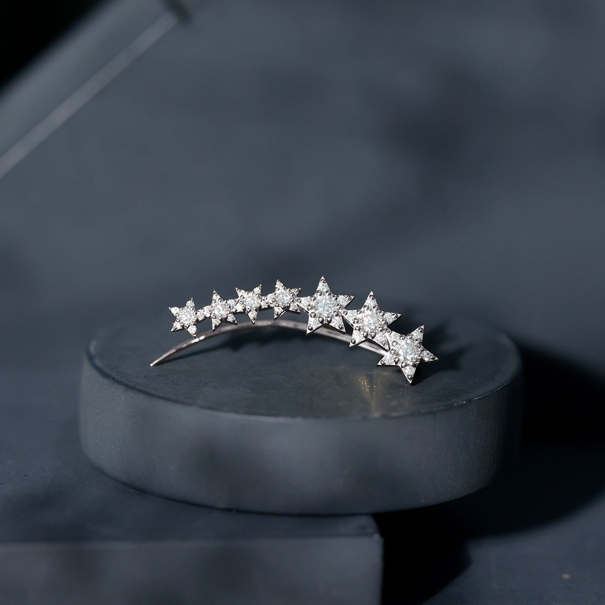 Moissanite Star Climber Earring for Cartilage Piercing