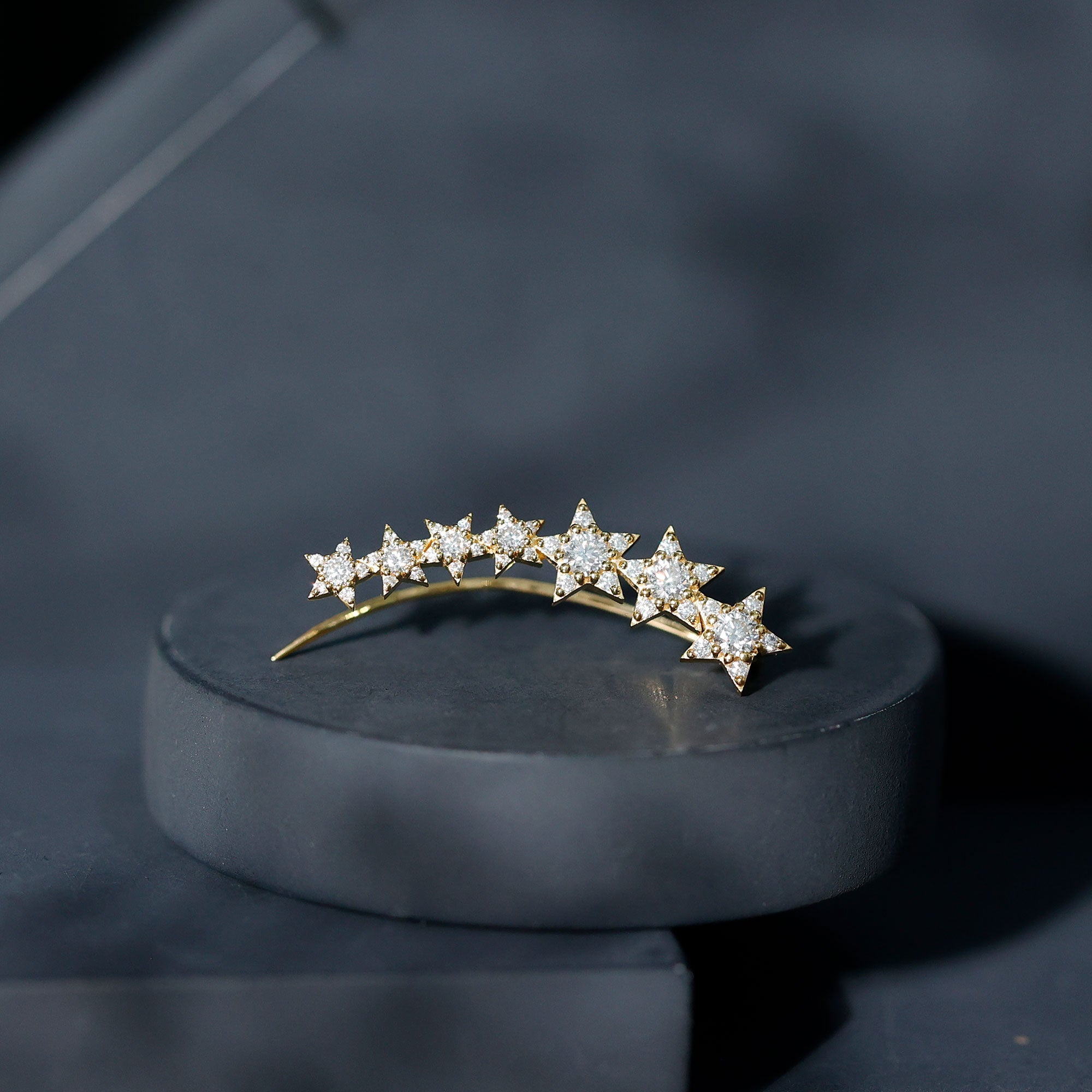 Moissanite Star Climber Earring for Cartilage Piercing