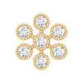 Moissanite Flower Cartilage Earring in Beaded Bezel Setting