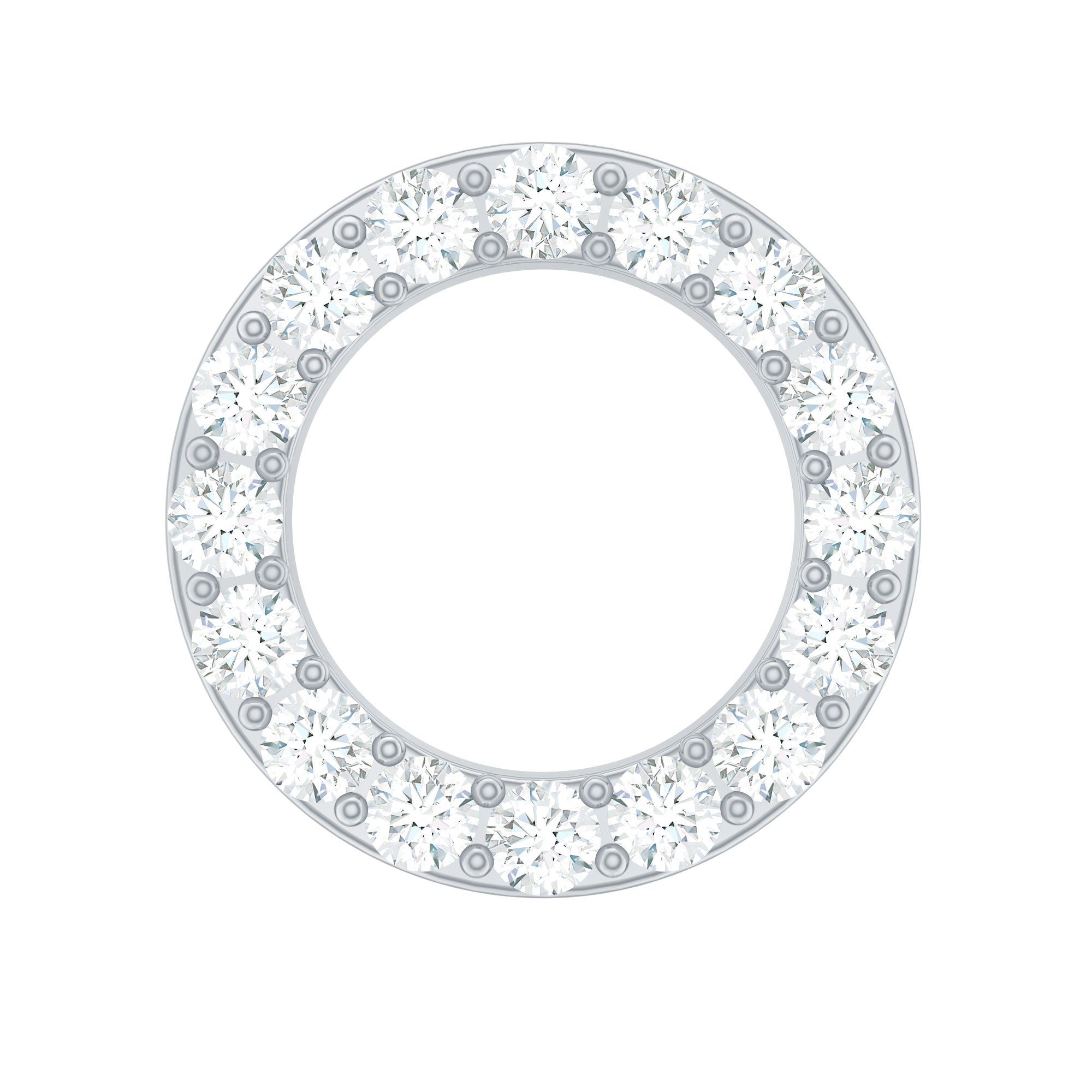 Minimal Moissanite Circle Helix Earring for Women