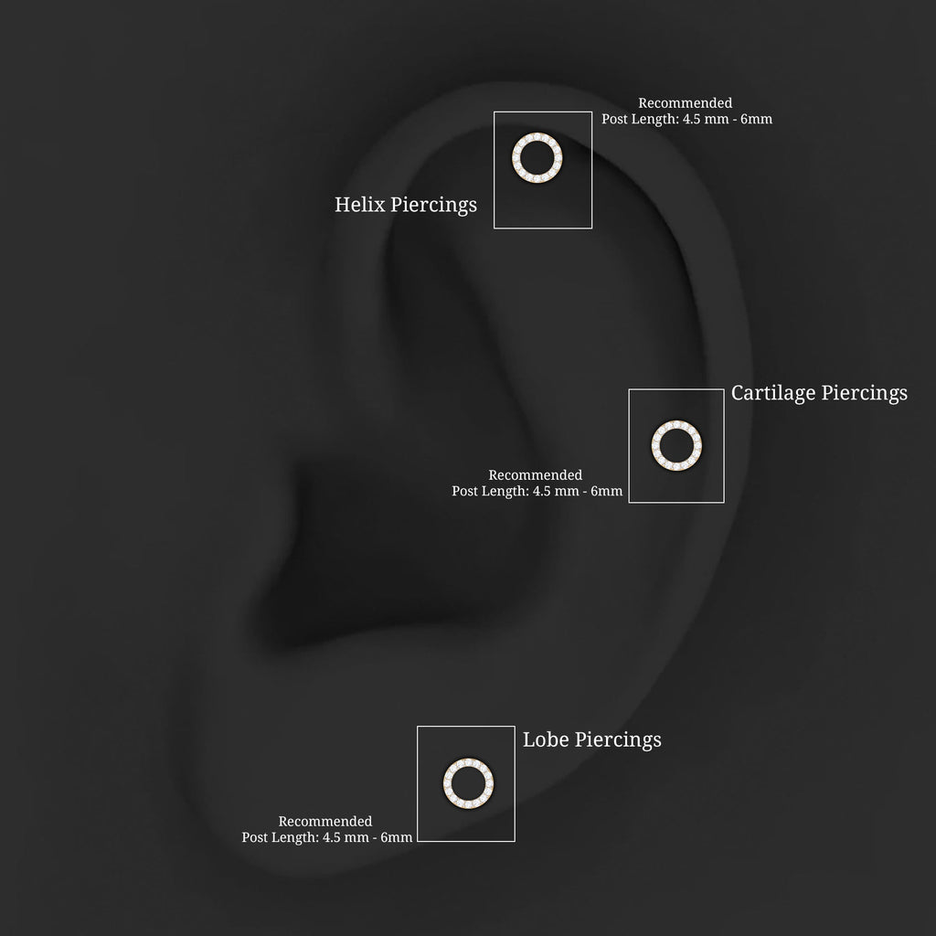 Minimal Moissanite Circle Helix Earring for Women