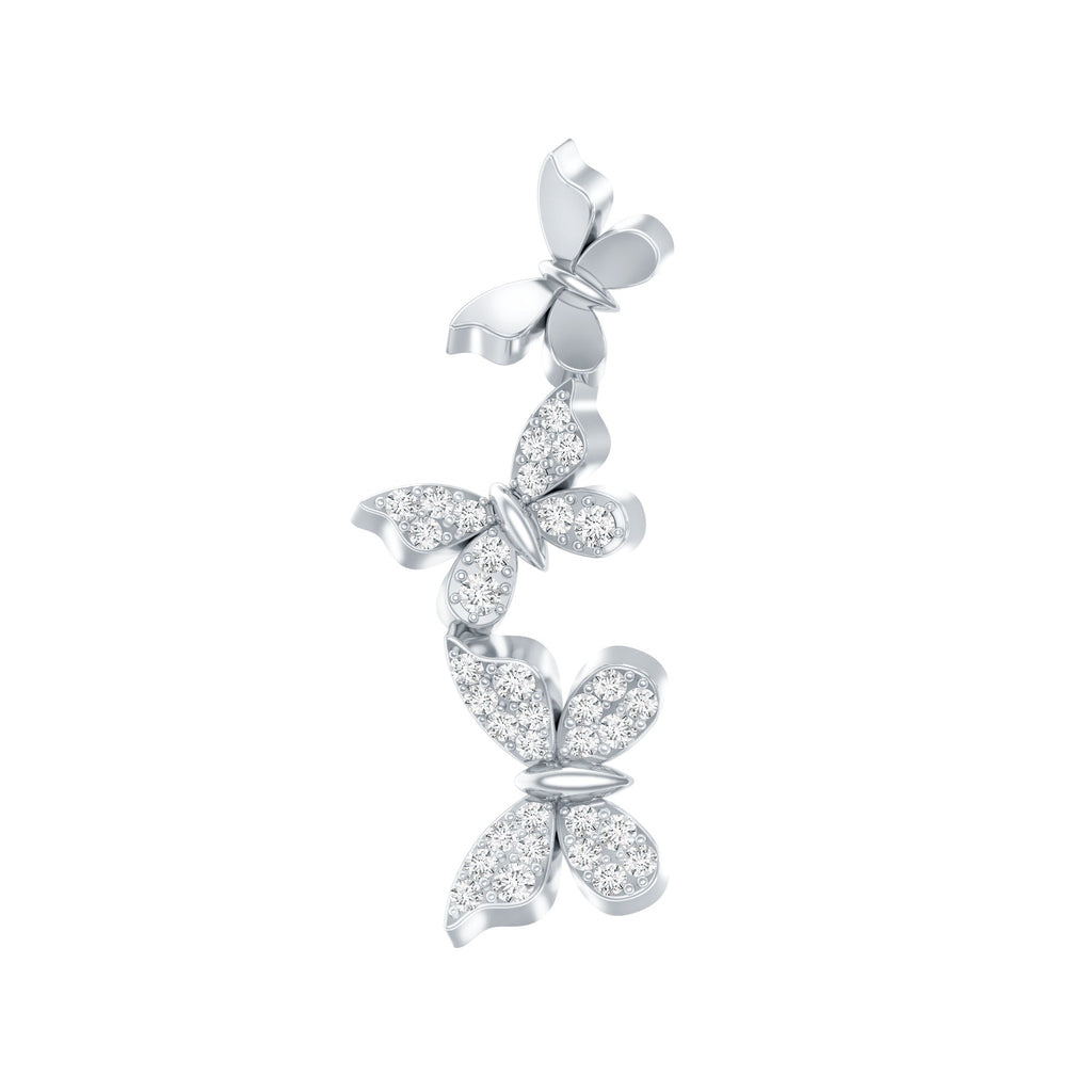 Moissanite Butterfly Climber Earring for Helix Piercing