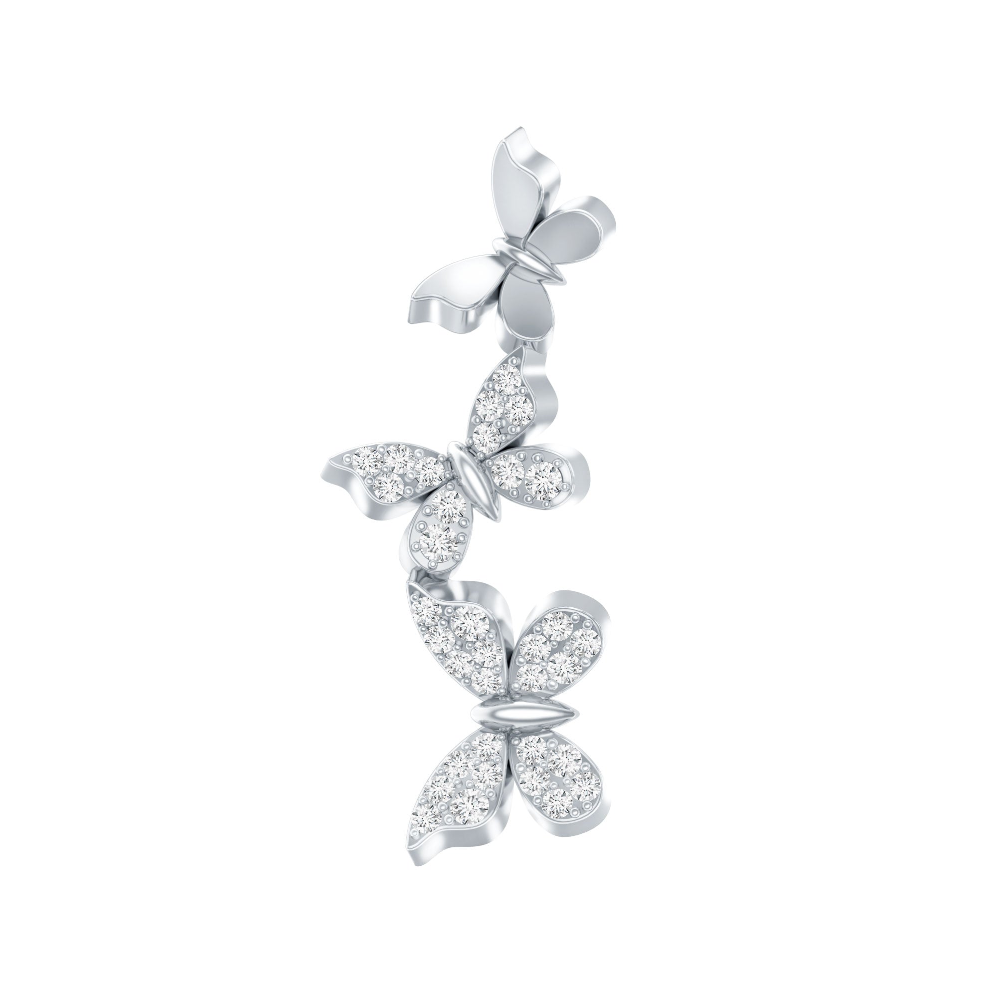 Moissanite Butterfly Climber Earring for Helix Piercing