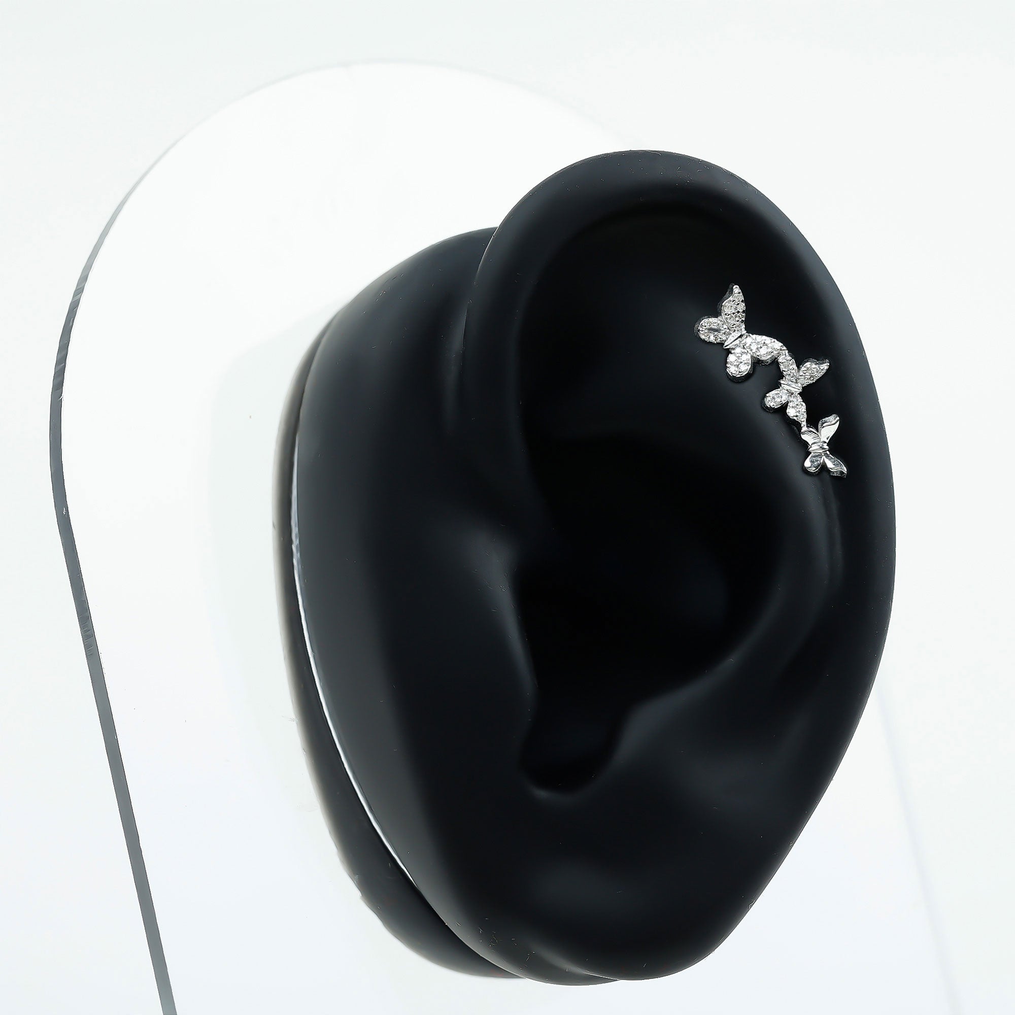 Moissanite Butterfly Climber Earring for Helix Piercing