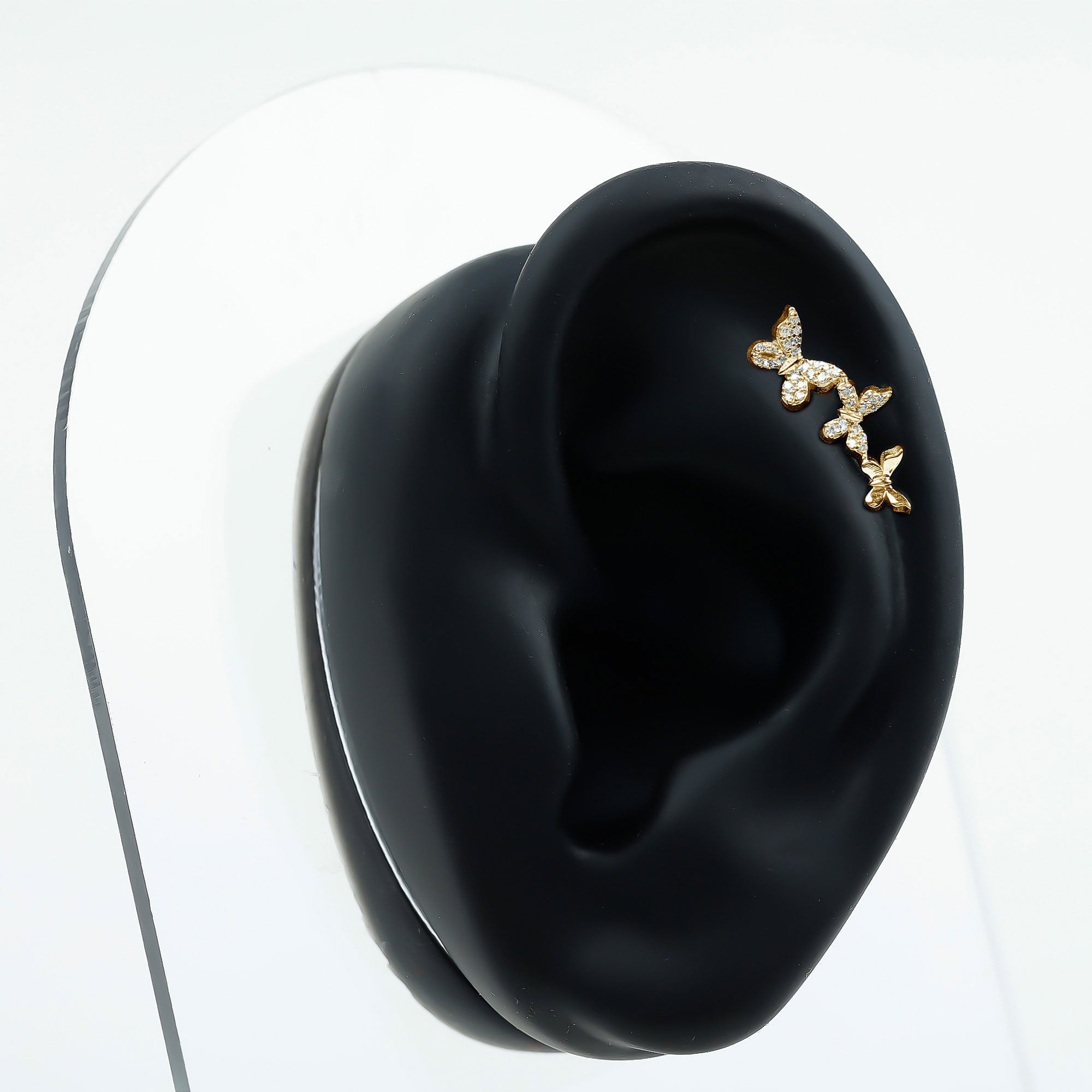 Moissanite Butterfly Climber Earring for Helix Piercing