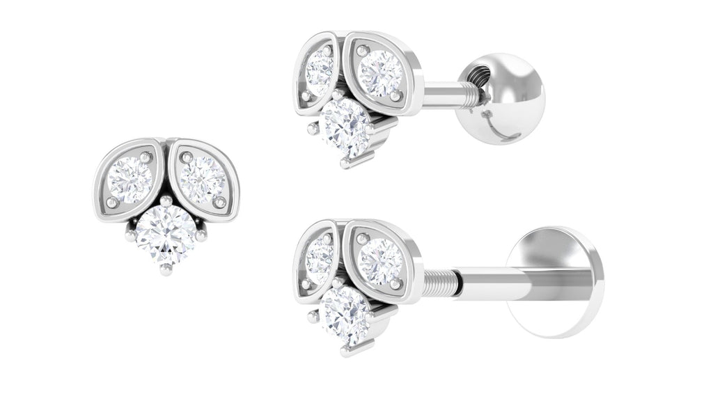Genuine Diamond Tragus Earring with Flat Back
