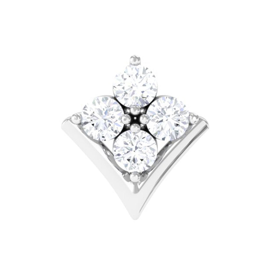 Certified Moissanite Floral Cluster Cartilage Earring