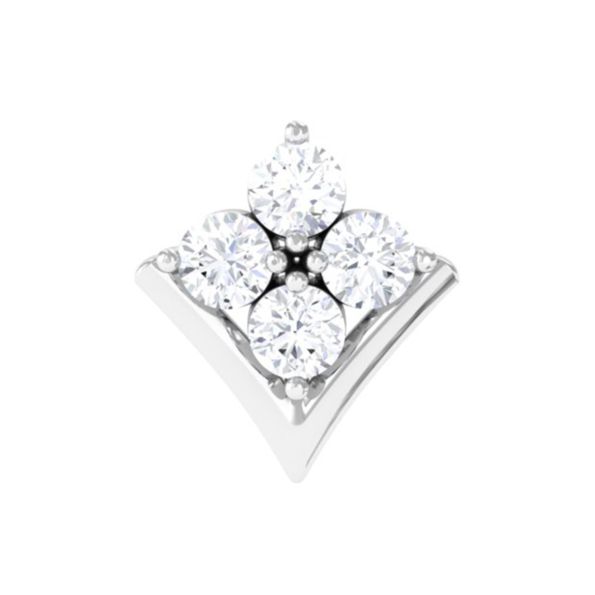 Certified Moissanite Floral Cluster Cartilage Earring