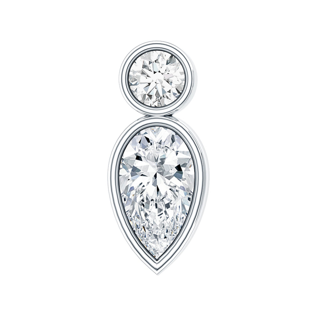 Dainty Pear and Round Cut Moissanite Tragus Earring