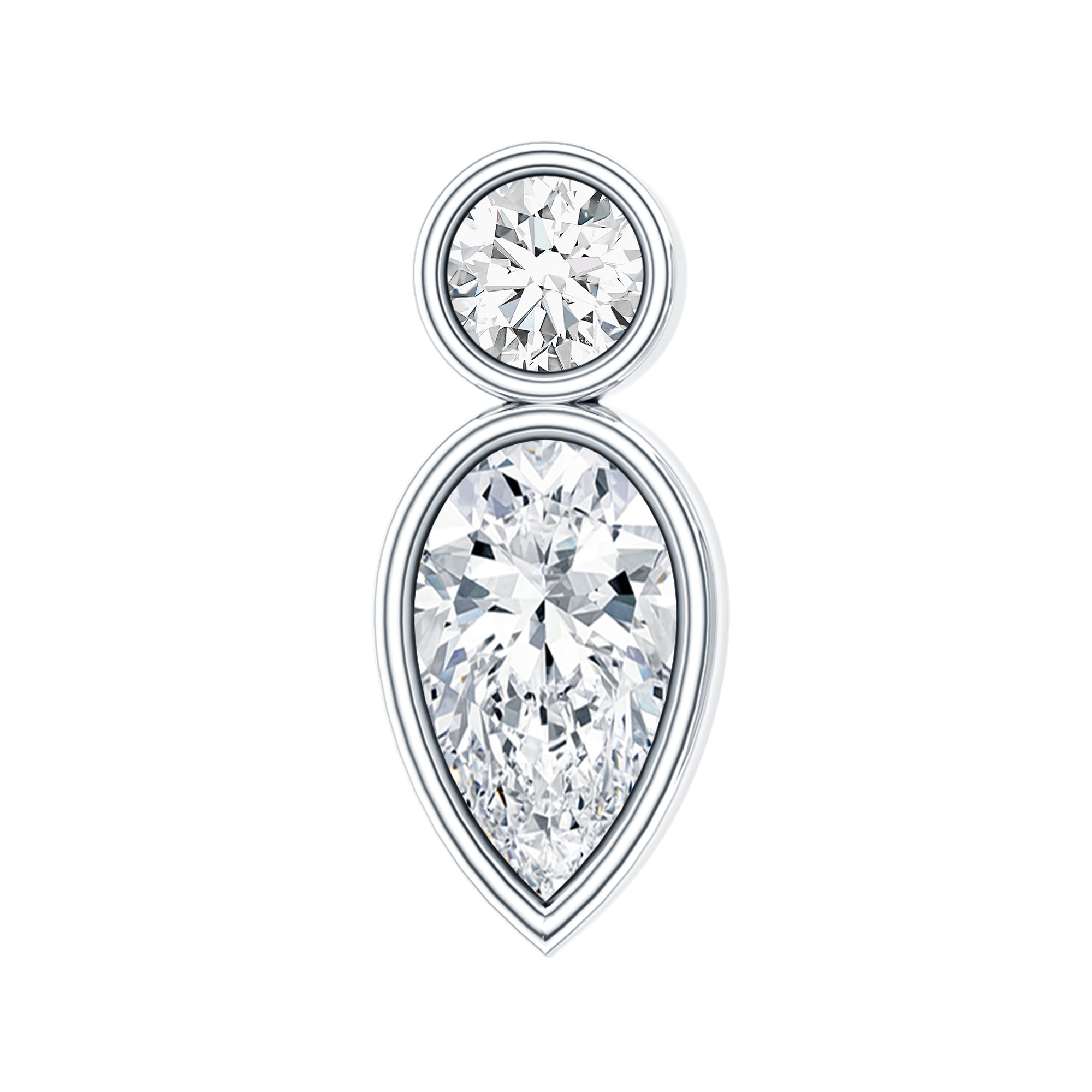 Dainty Pear and Round Cut Moissanite Tragus Earring