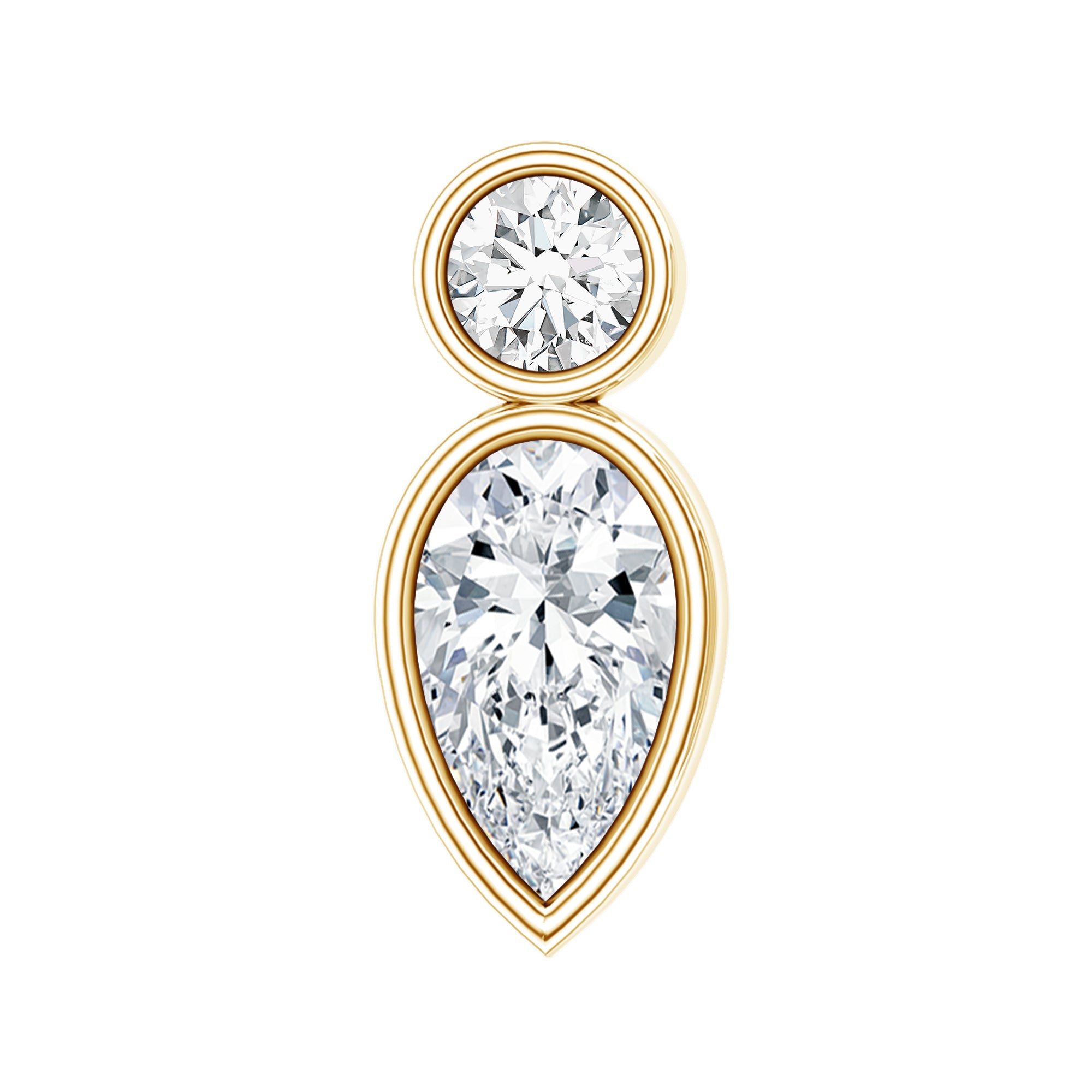 Dainty Pear and Round Cut Moissanite Tragus Earring