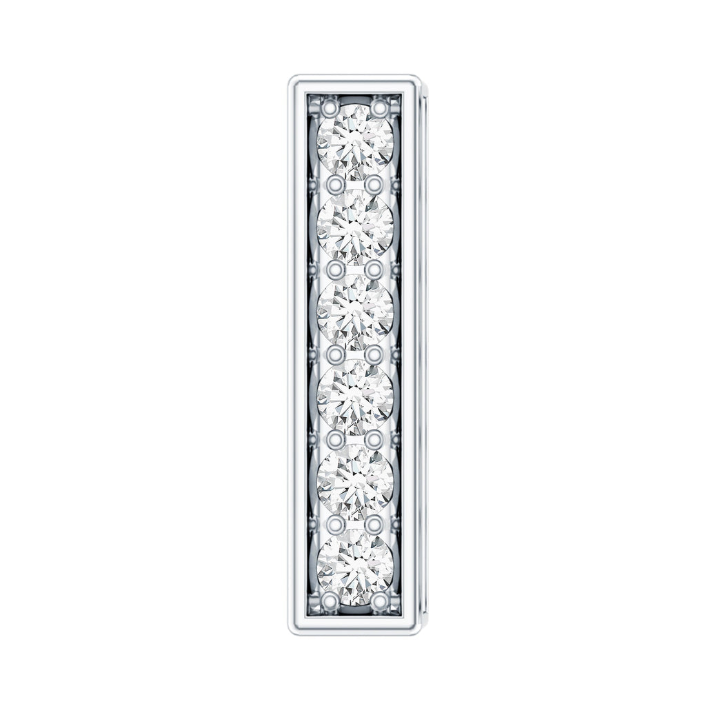Round Moissanite Bar Earring for Cartilage Piercing