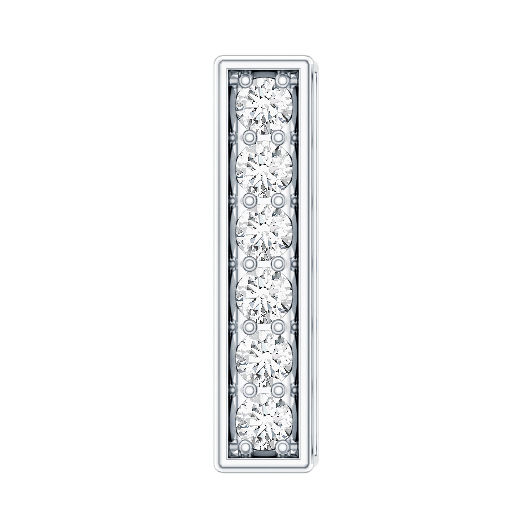 Round Moissanite Bar Earring for Cartilage Piercing