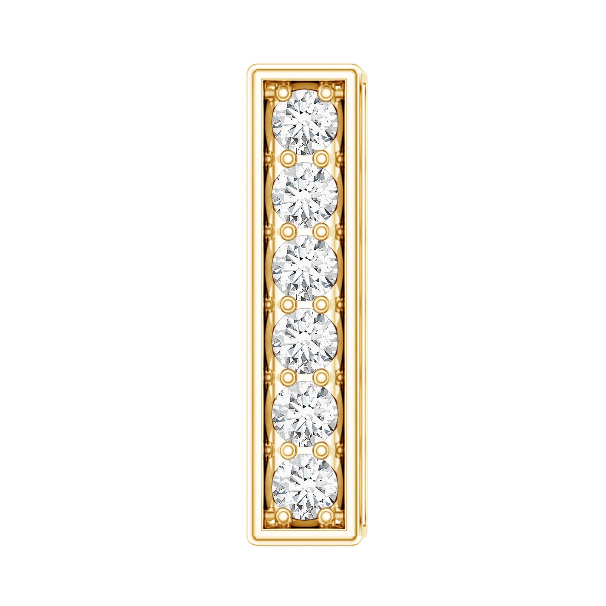 Round Moissanite Bar Earring for Cartilage Piercing