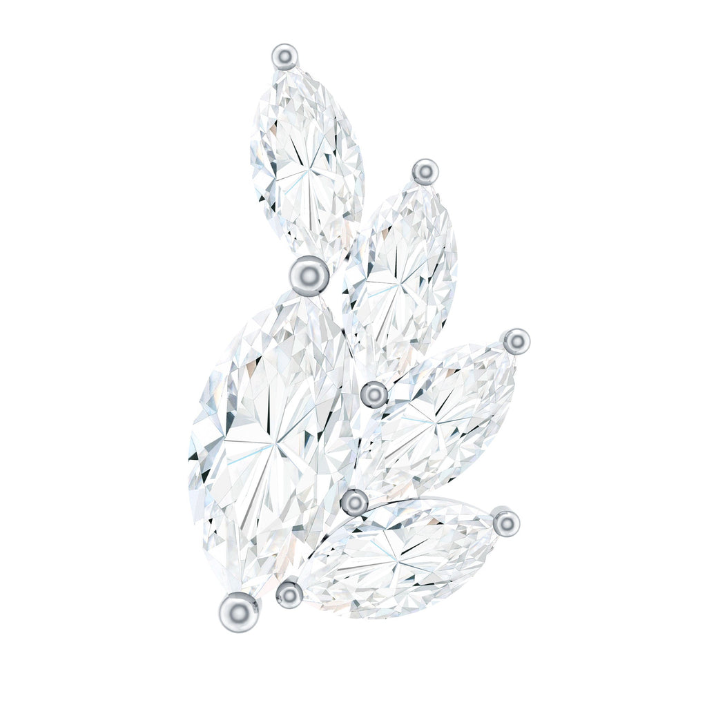 Marquise Cut Moissanite Cluster Helix Earring