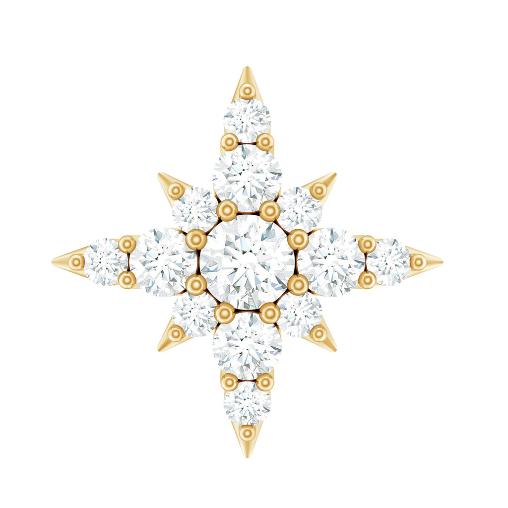 Moissanite Starburst Cartilage Earring with Flat Back