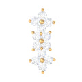 Dainty Moissanite Flower Helix Crawler Earring