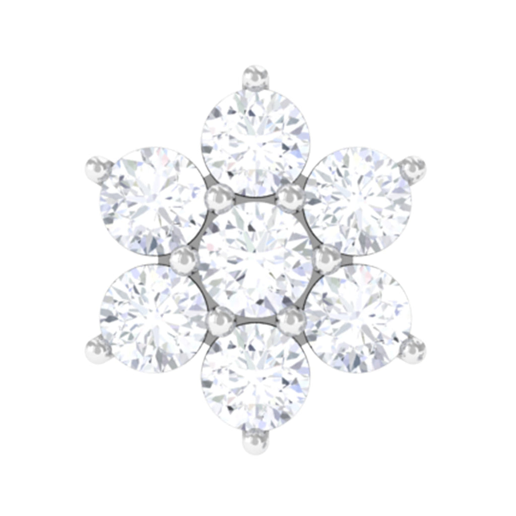 Tiny Moissanite Flower Cluster Earring for Conch Piercing