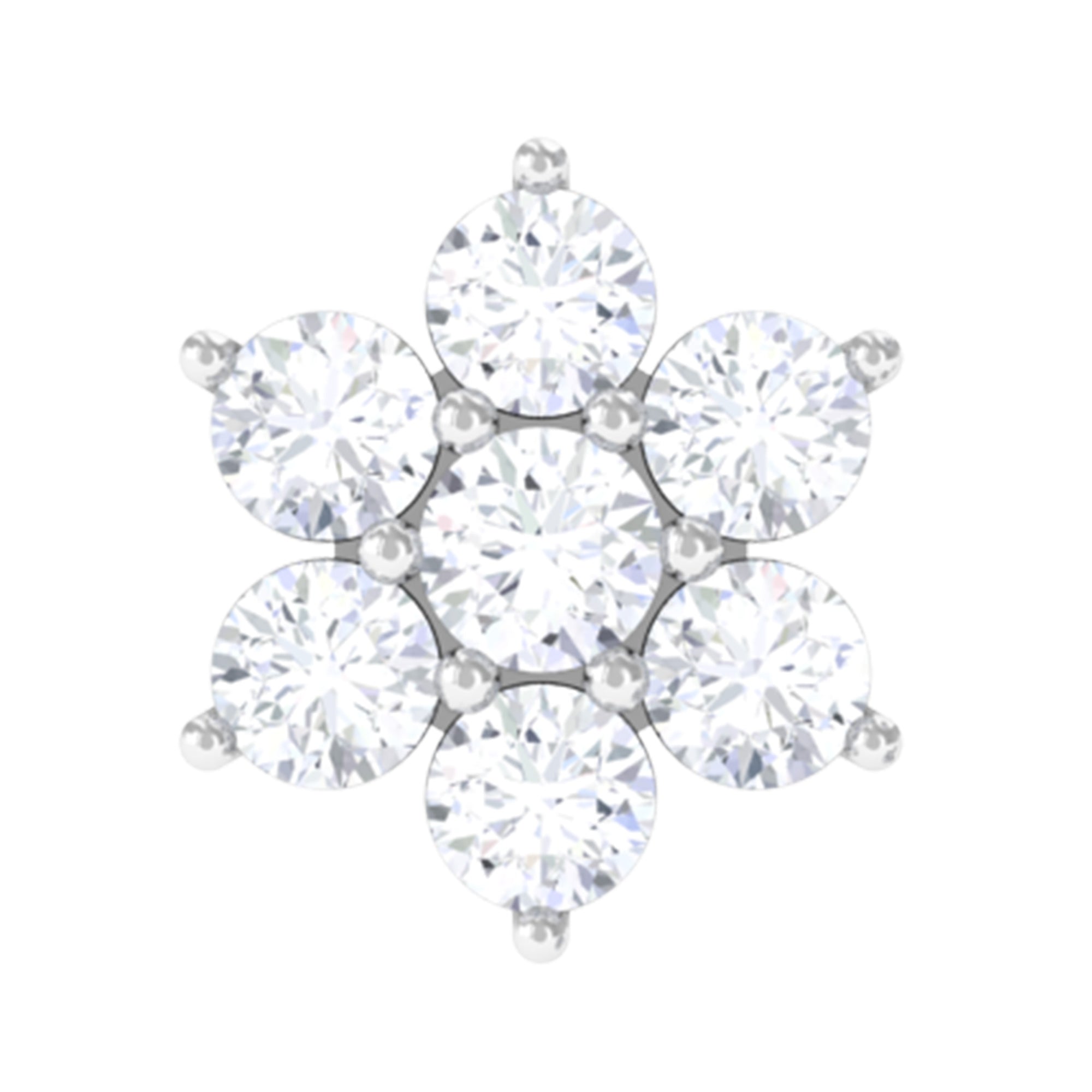 Tiny Moissanite Flower Cluster Earring for Conch Piercing