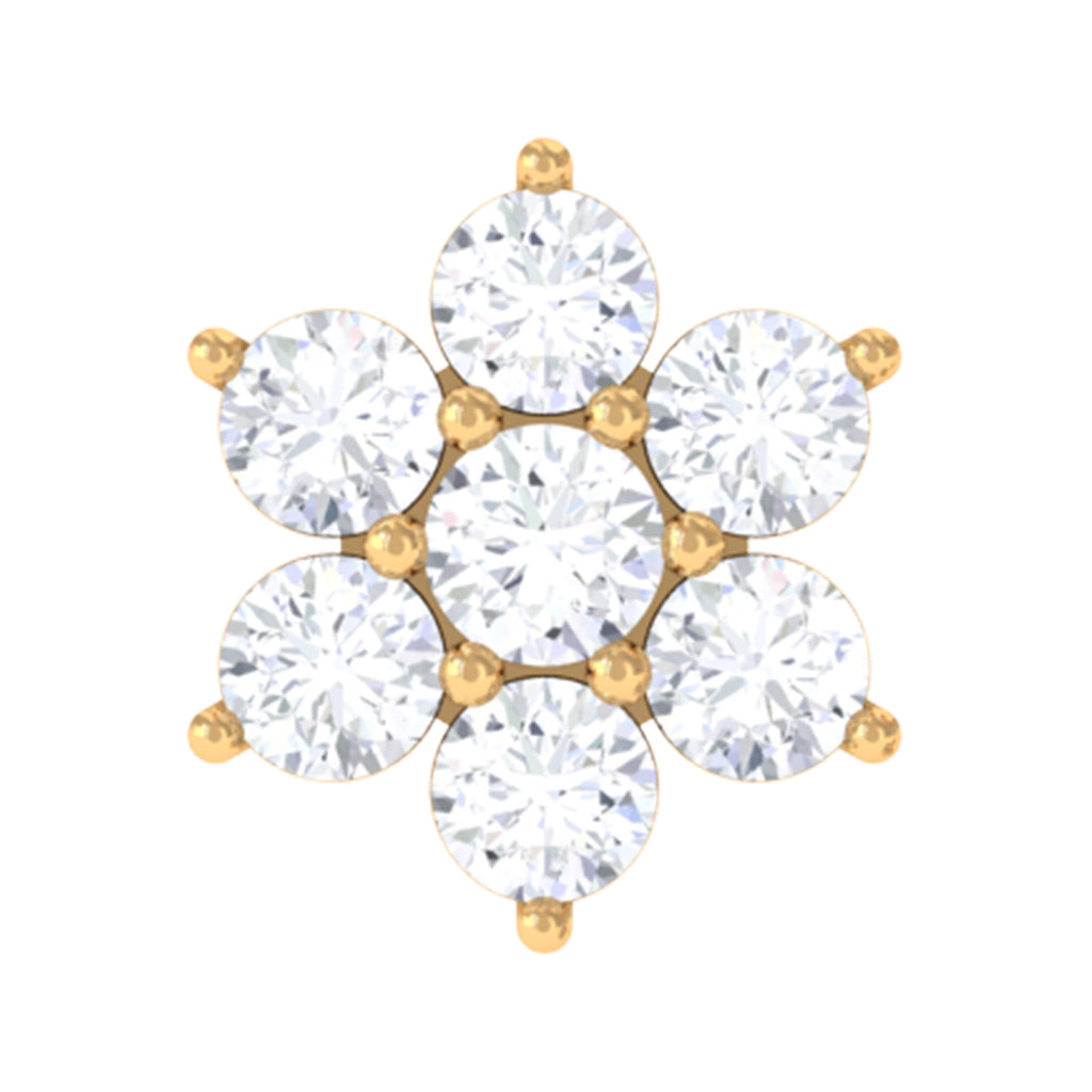 Tiny Moissanite Flower Cluster Earring for Conch Piercing