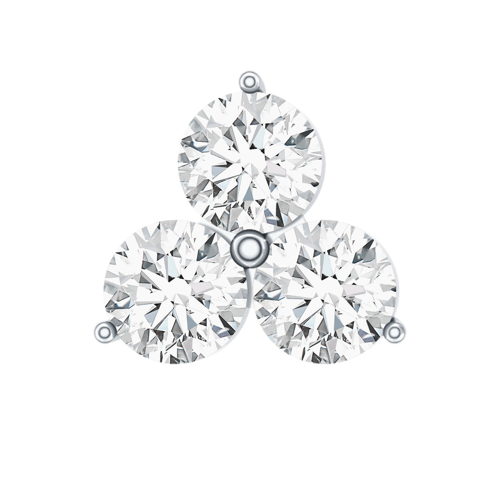 Tiny Moissanite Trio Flower Earring for Helix Piercing