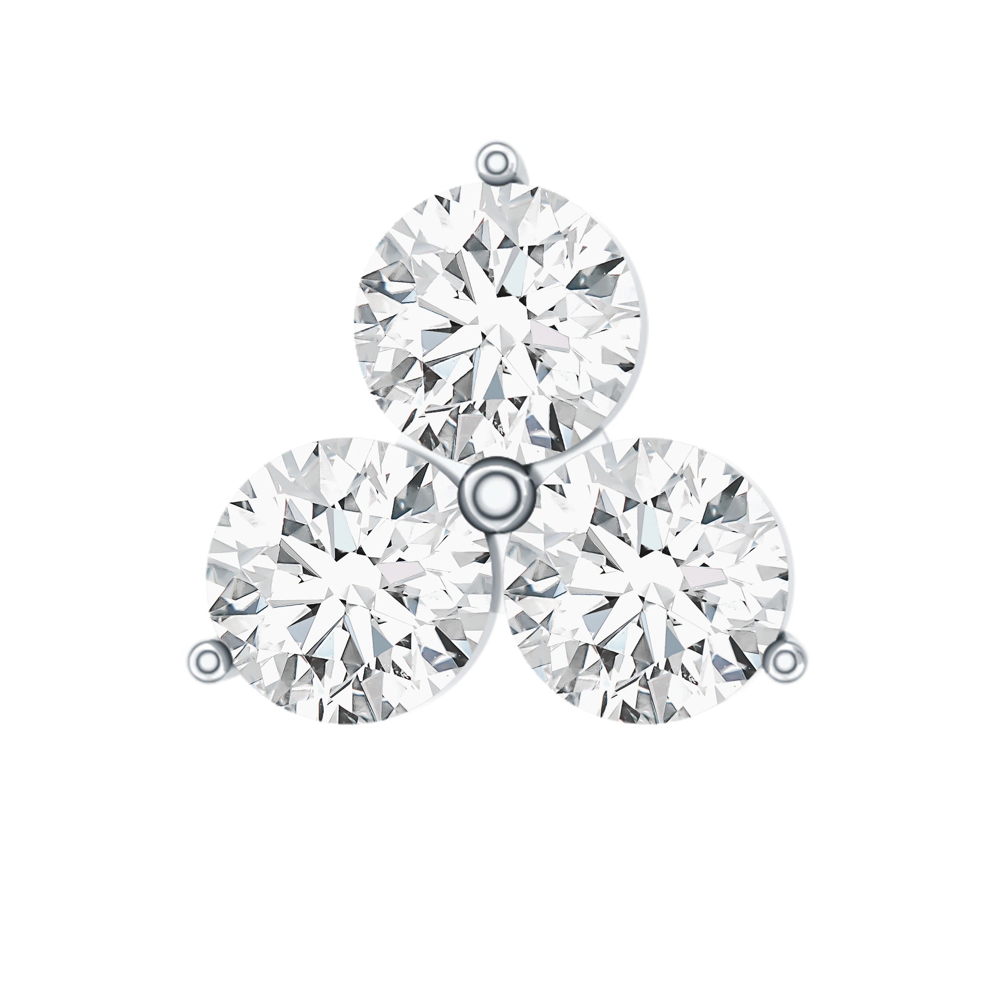 Tiny Moissanite Trio Flower Earring for Helix Piercing