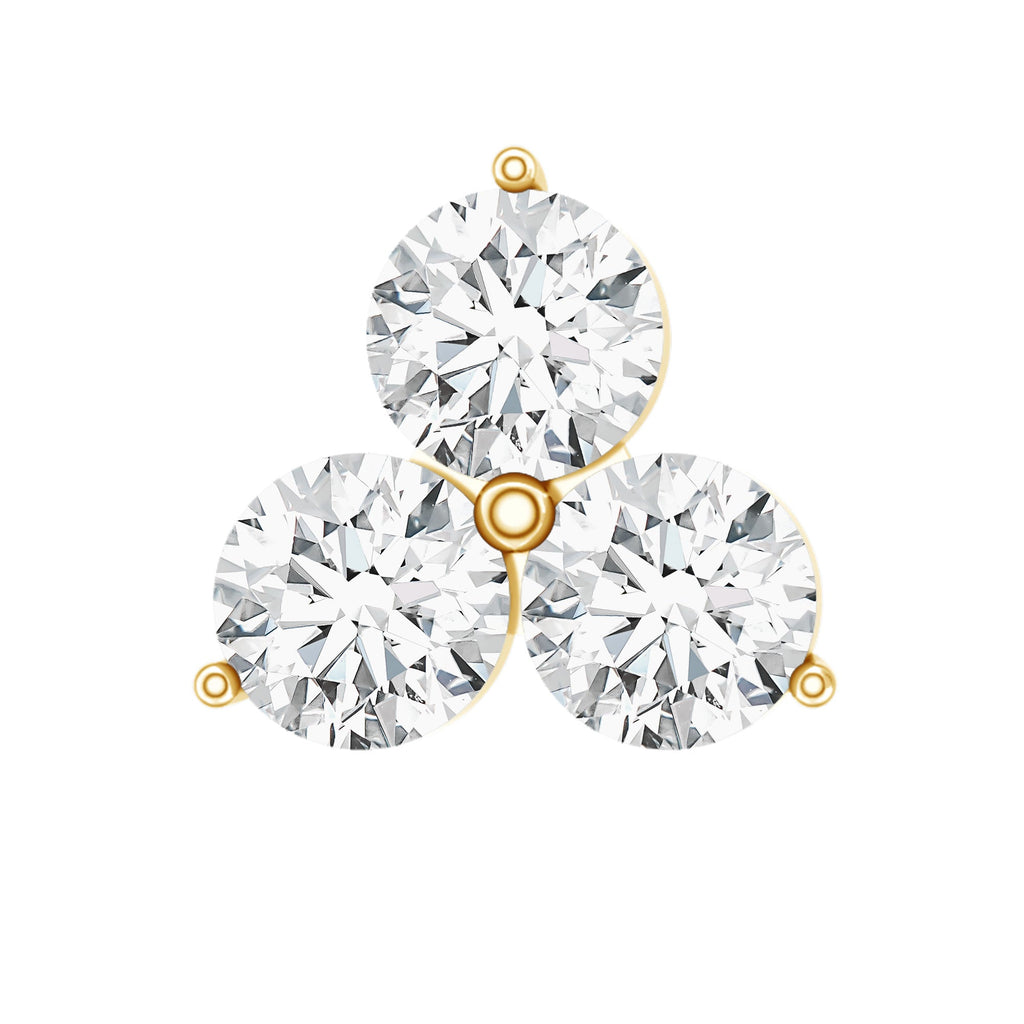 Tiny Moissanite Trio Flower Earring for Helix Piercing