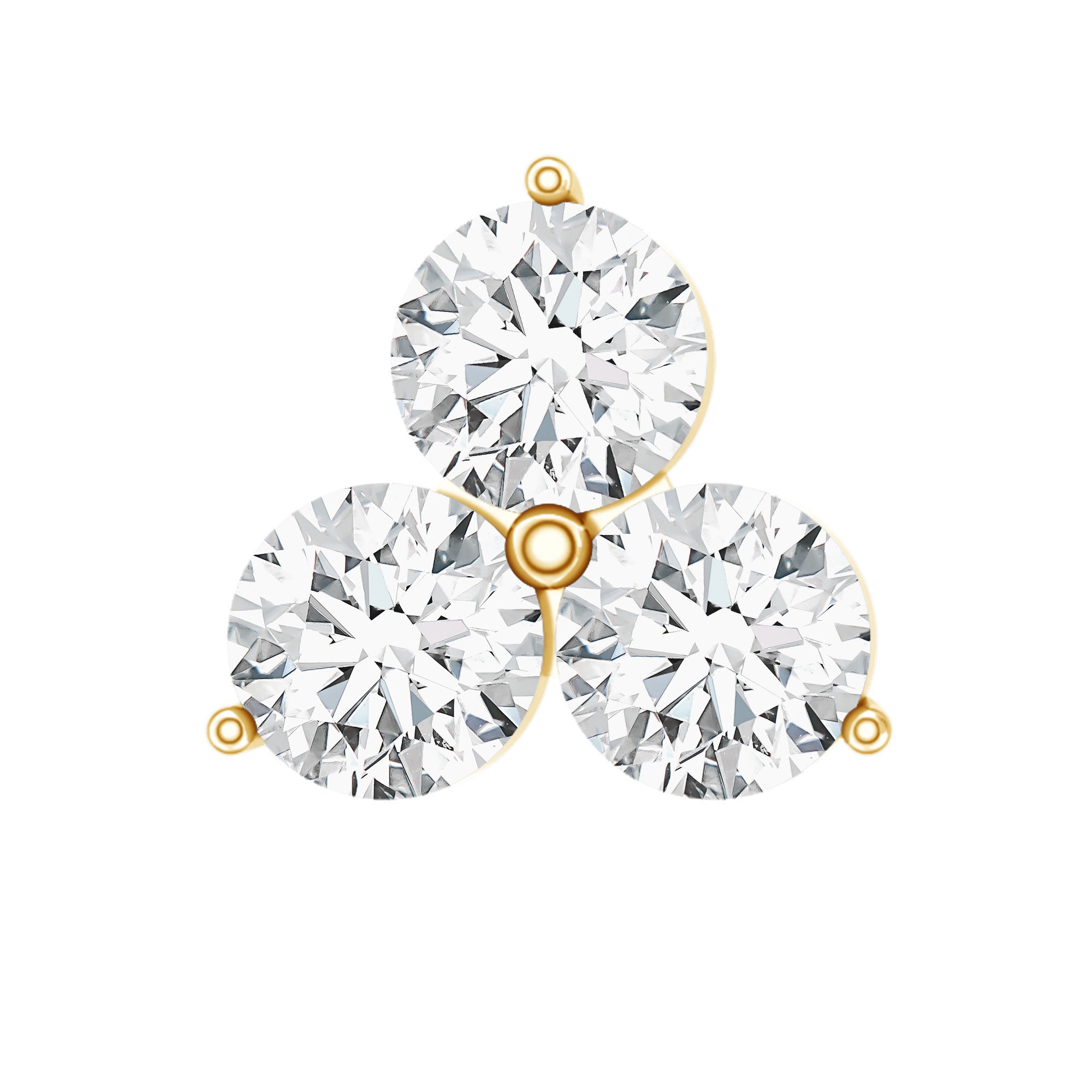 Tiny Moissanite Trio Flower Earring for Helix Piercing