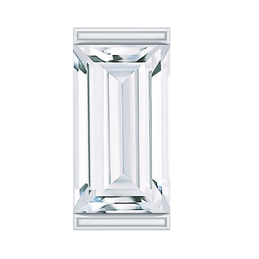 Baguette Moissanite Tragus Earring in Bar Setting