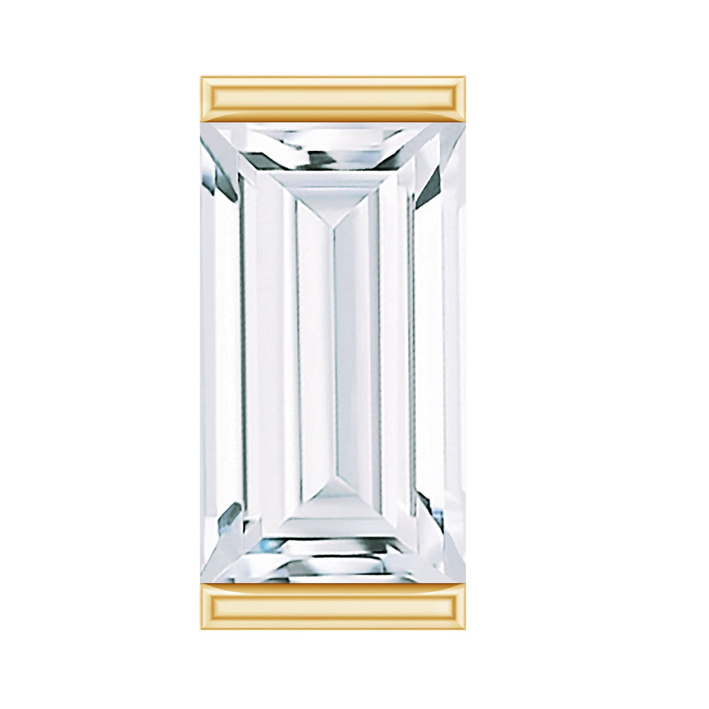 Baguette Moissanite Tragus Earring in Bar Setting