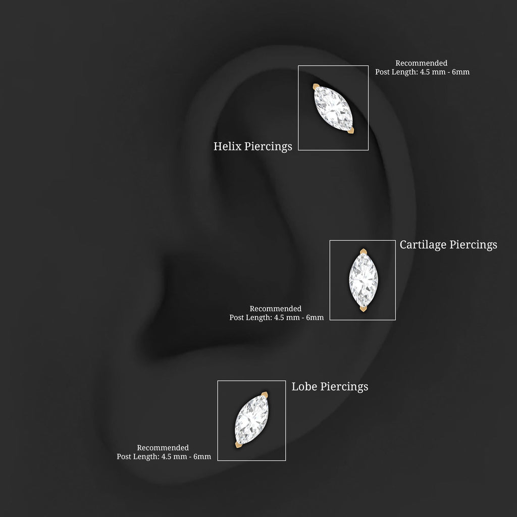 Minimalist Marquise Moissanite Tragus Earring