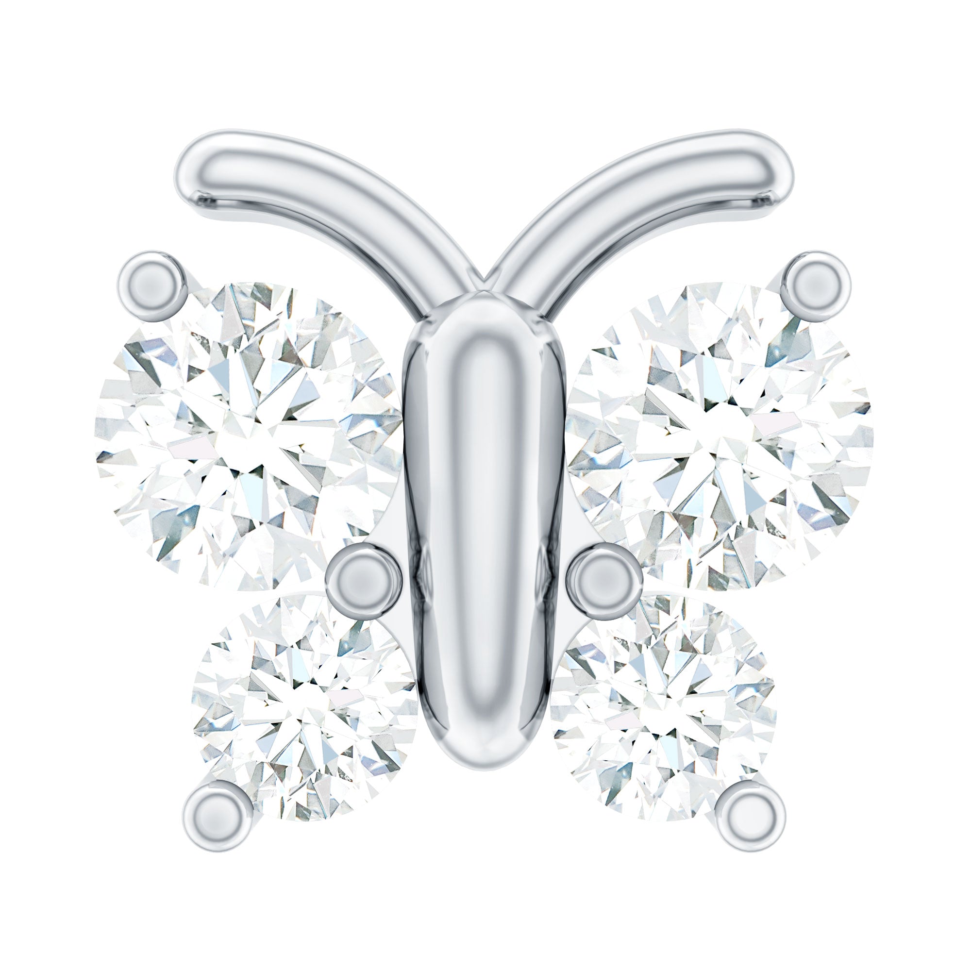Natural Diamond Butterfly Earring for Cartilage Piercing