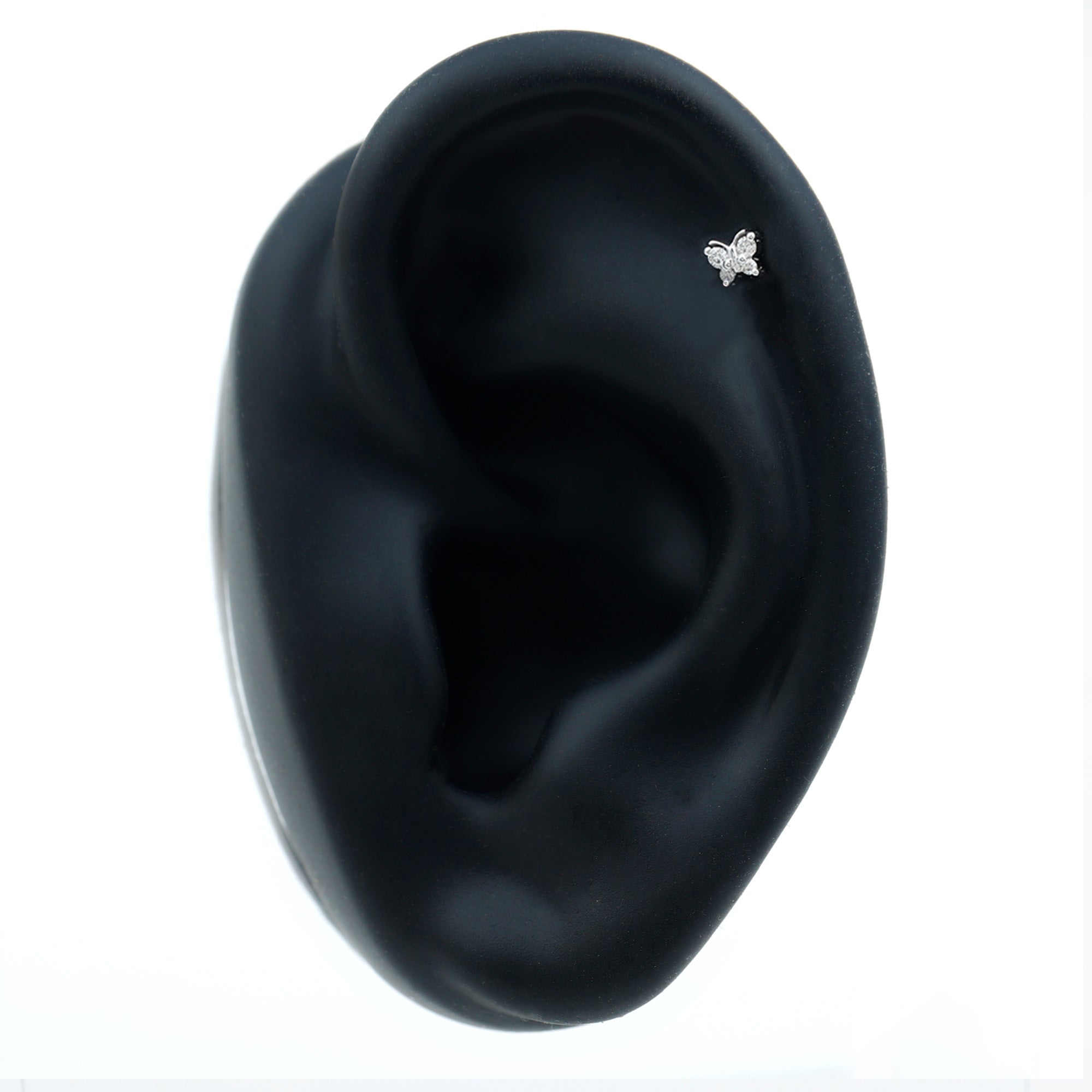 Natural Diamond Butterfly Earring for Cartilage Piercing