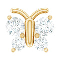 Natural Diamond Butterfly Earring for Cartilage Piercing