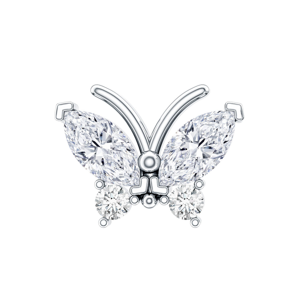 Natural Diamond Butterfly Earring for Helix Piercing