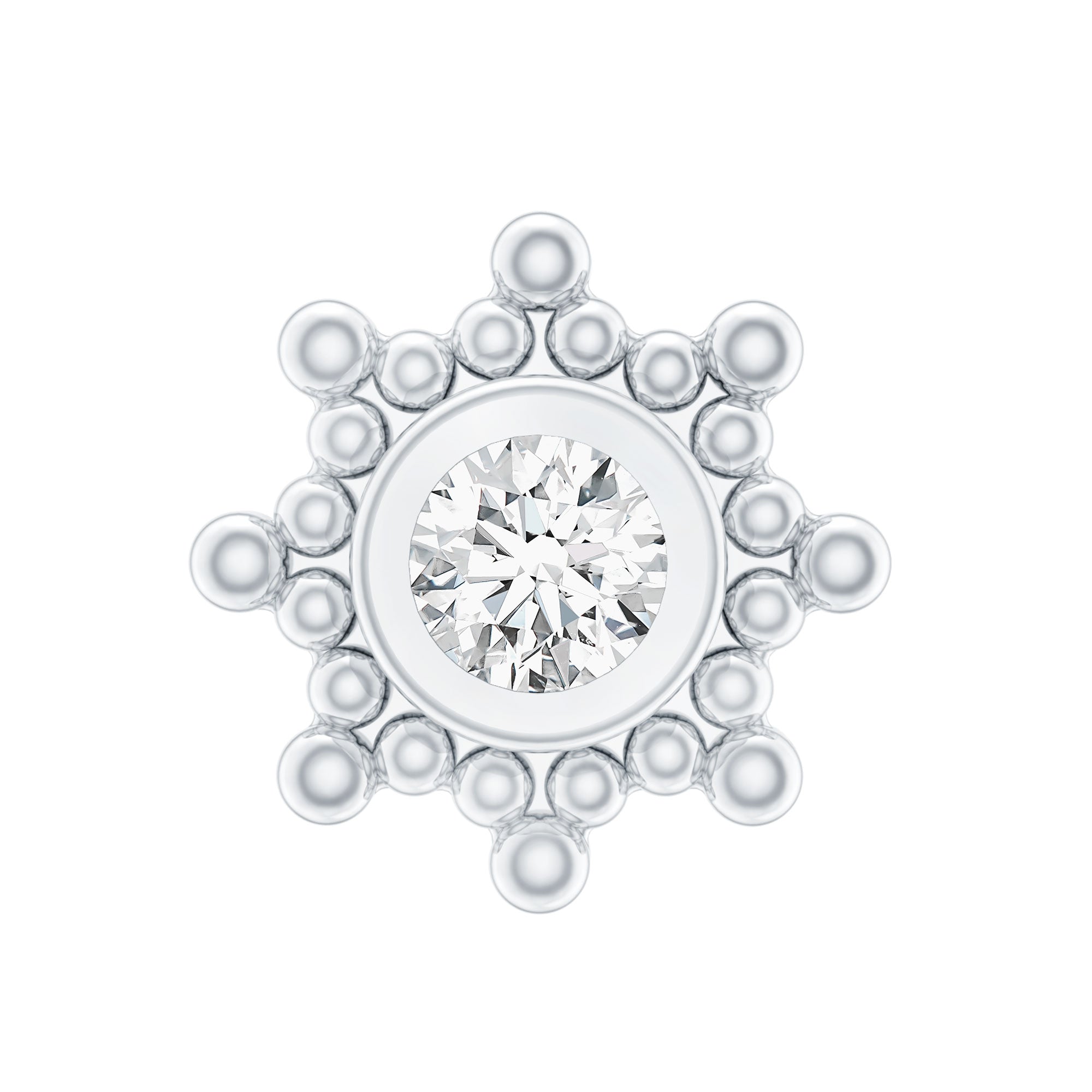 Minimal Diamond Cartilage Earring Stud with Flat Back
