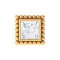 Princess Cut Moissanite Simple Helix Earring in Bezel Setting