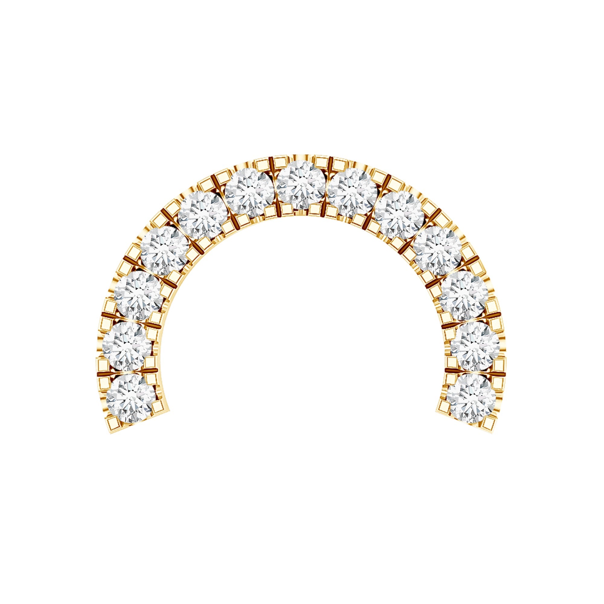 Moissanite Half Circle Earring for Helix Piercing