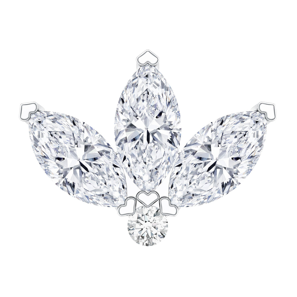 Marquise Moissanite Lotus Flower Helix Earring