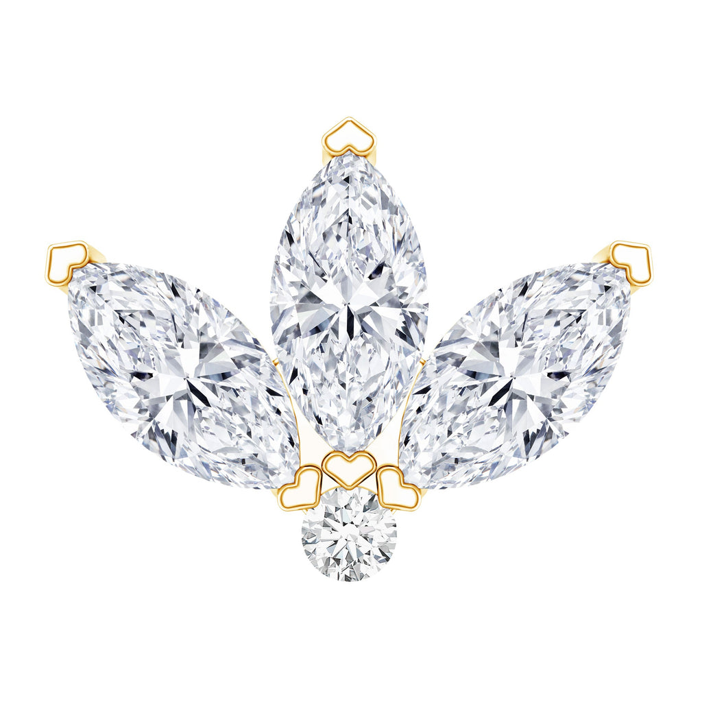 Marquise Moissanite Lotus Flower Helix Earring