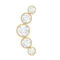 Bezel Set Moissanite Curved Helix Earring in Graduated Style